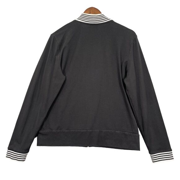 Talbots Full Zip‎ Active Sweater Women L Black Pockets Long Sleeve Mock Neck R78 - Picture 6 of 12